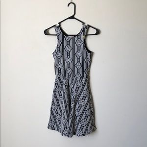 Black and white halter dress